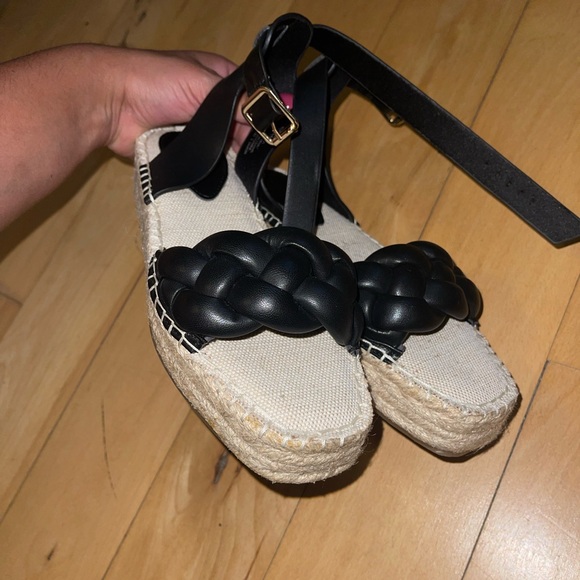 H&M | NWOT | Black Braided Platform Sandal - Picture 1 of 7